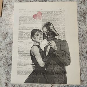 Audrey Hepburn Star Wars Darth Vader Wall Art Poster